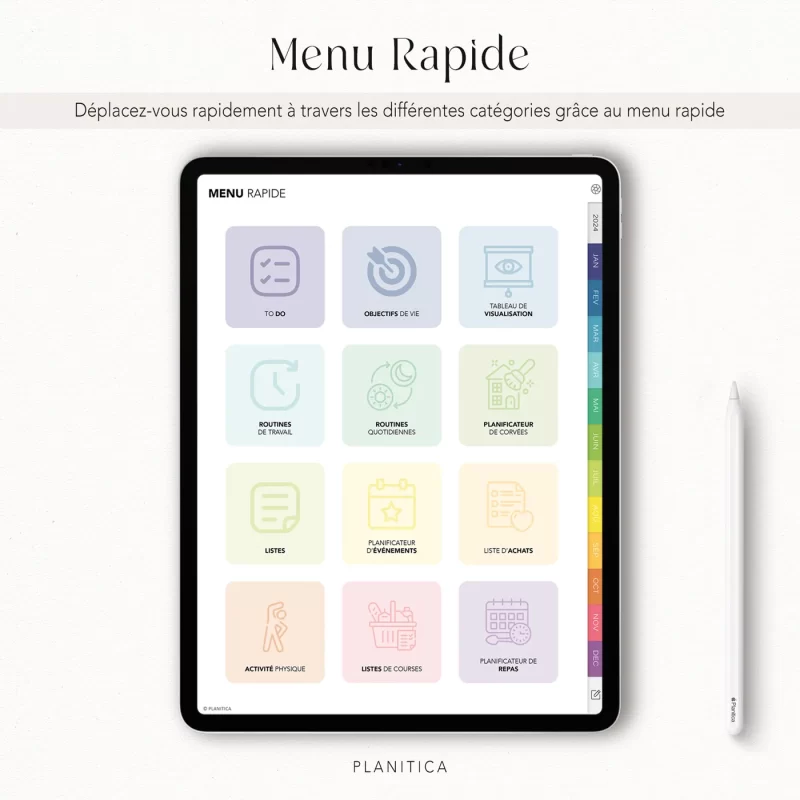 Planner menu rapide
