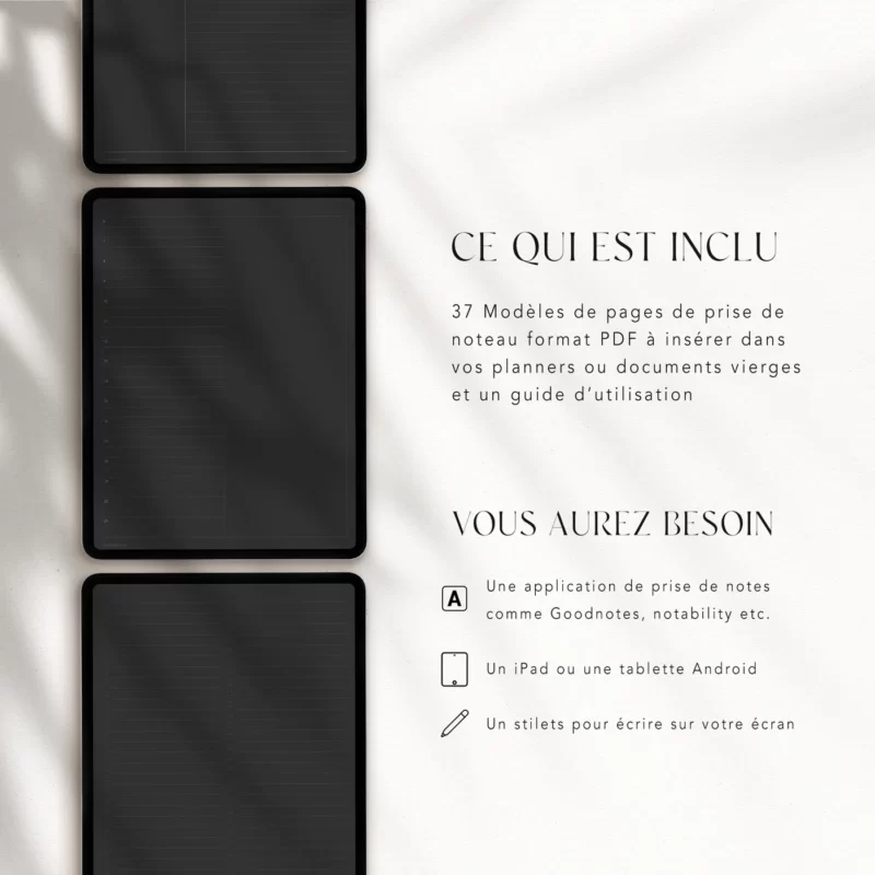 Modèles de pages prise de notes - 37 Templates de pages – Image 2