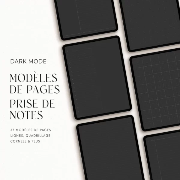 Modèles de pages prise de notes