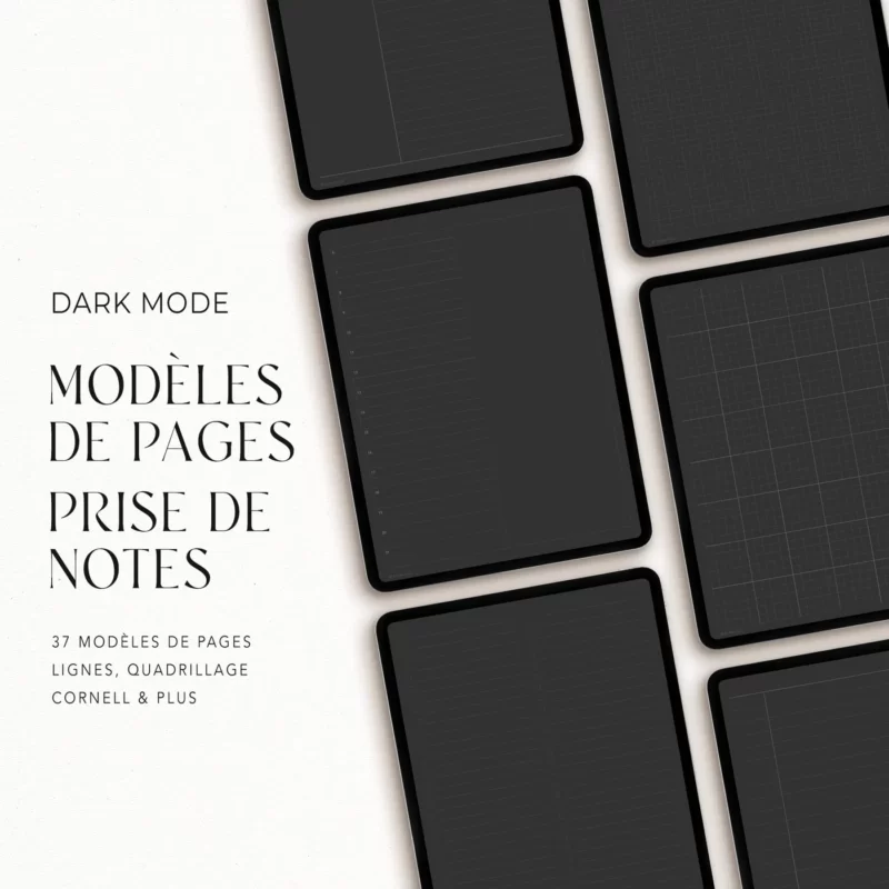 Modèles de pages prise de notes