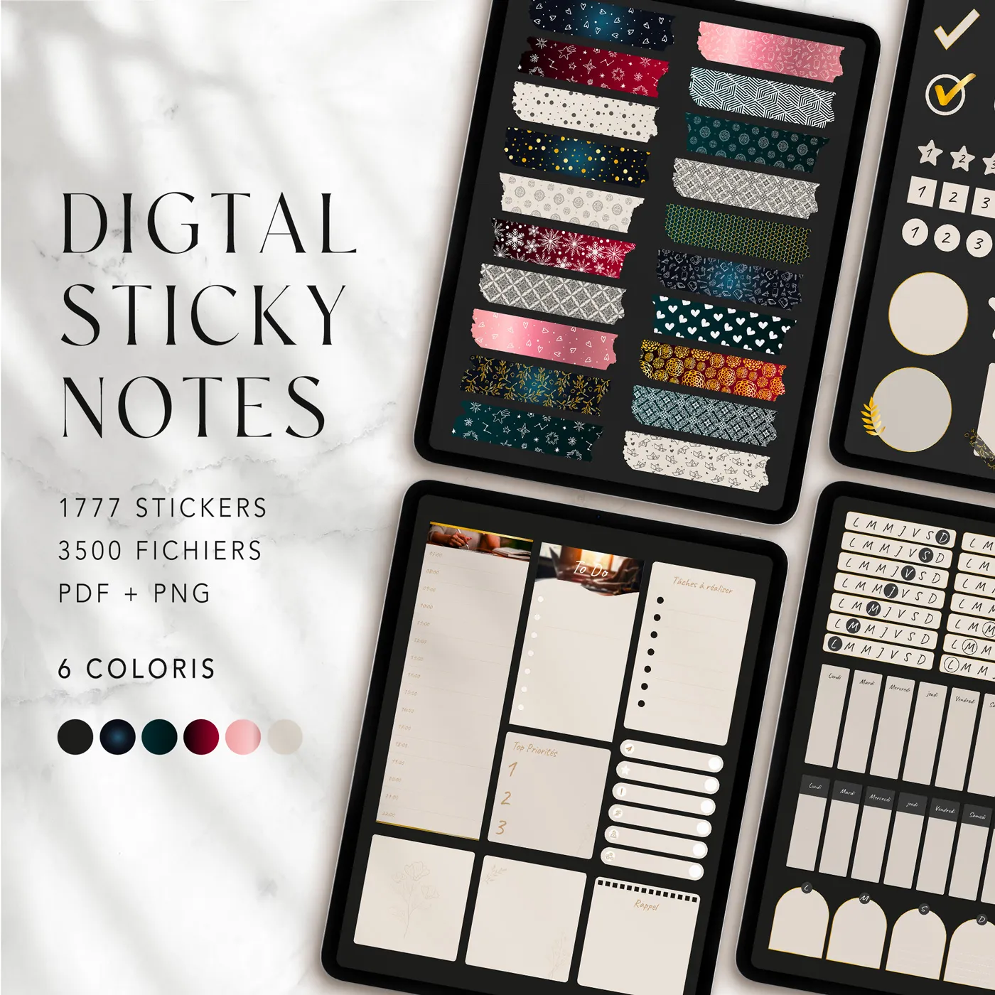 Autocollants pour digital Planner