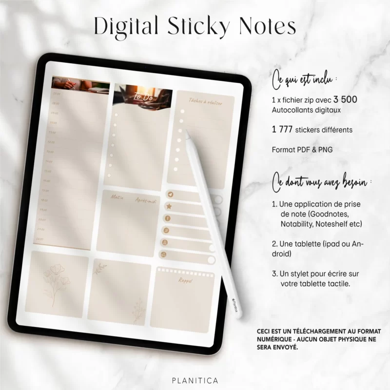 Digital Sticky Notes - Autocollants pour Digital Planner – Image 3