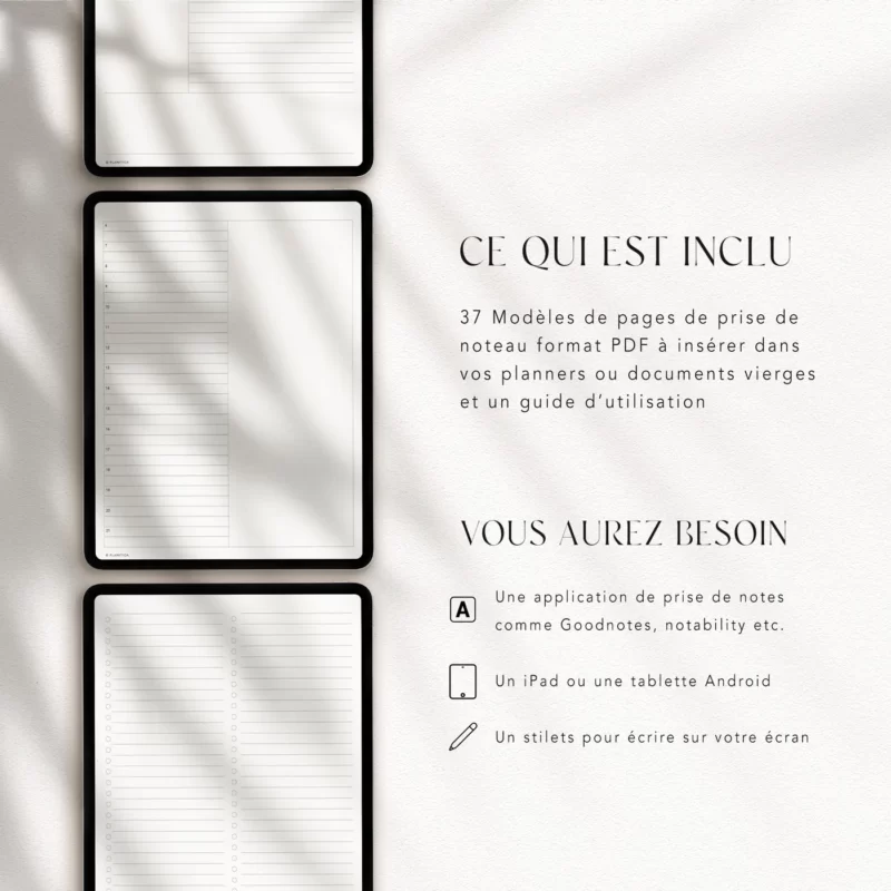 Templates Prise de Note 2024 - Édition Écru – Image 3