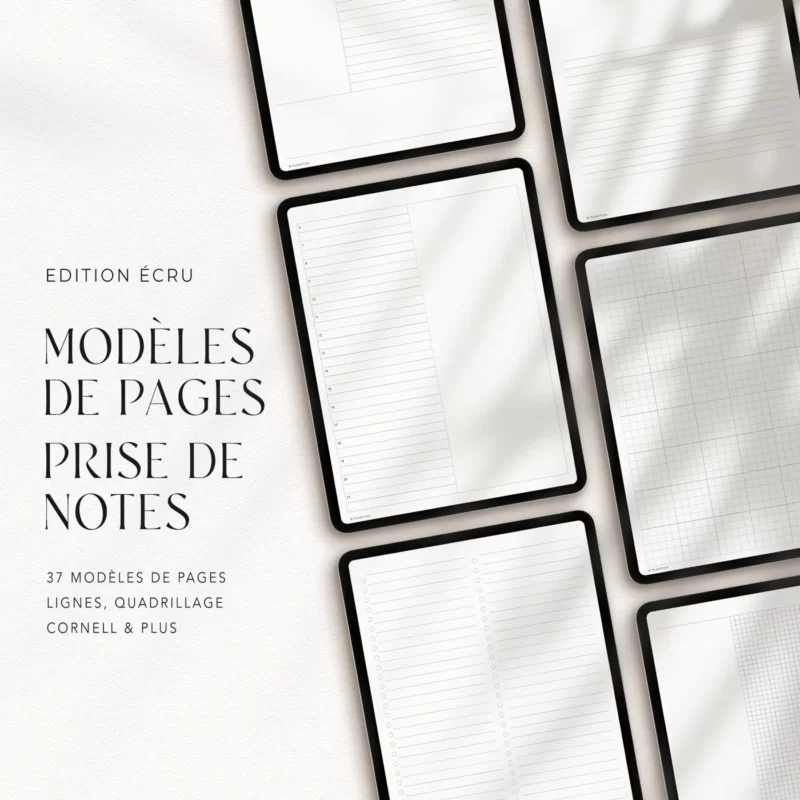 Template prise de notes Goodnotes
