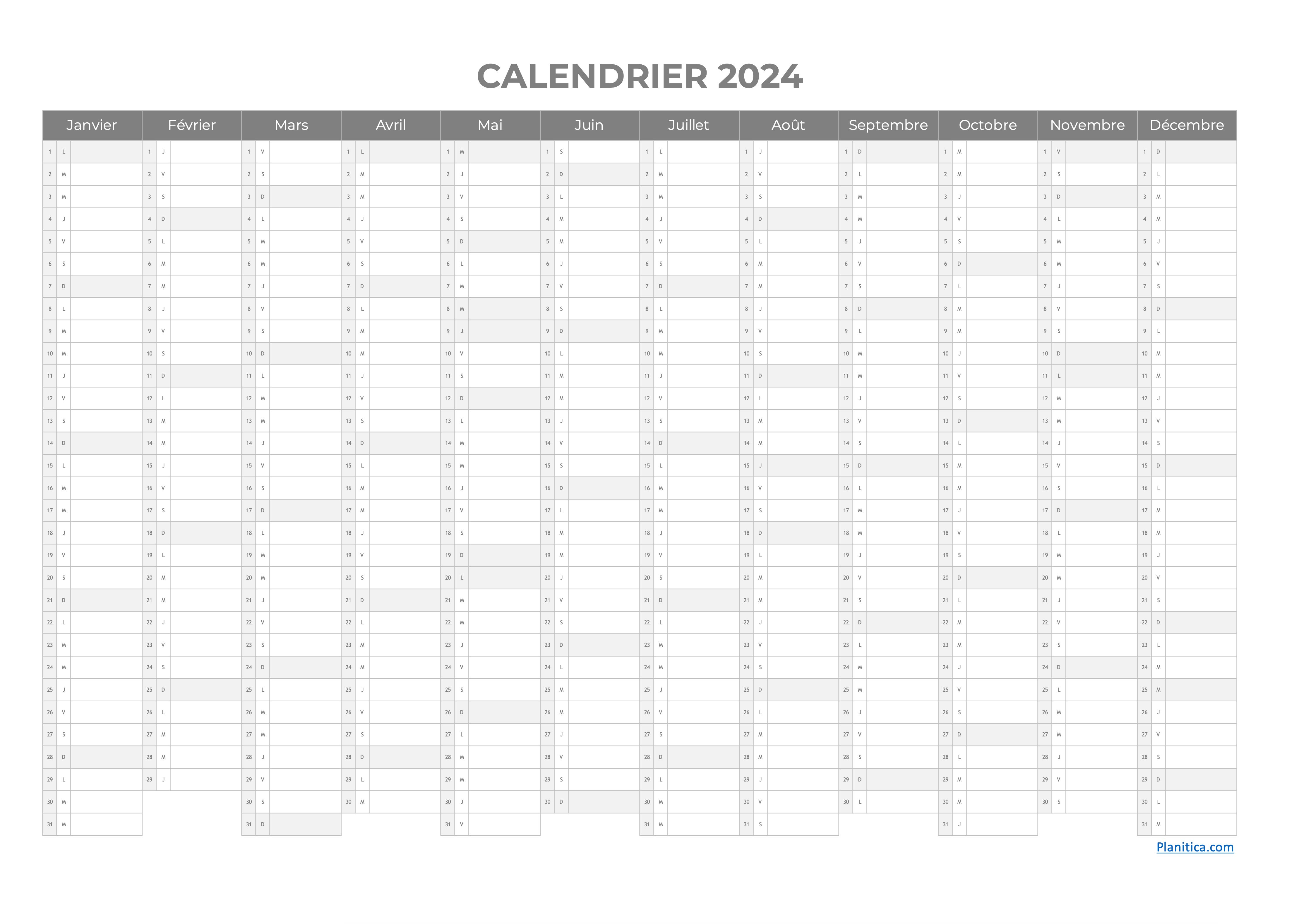 Calendrier 2025 à imprimer gratuit en pdf et excel