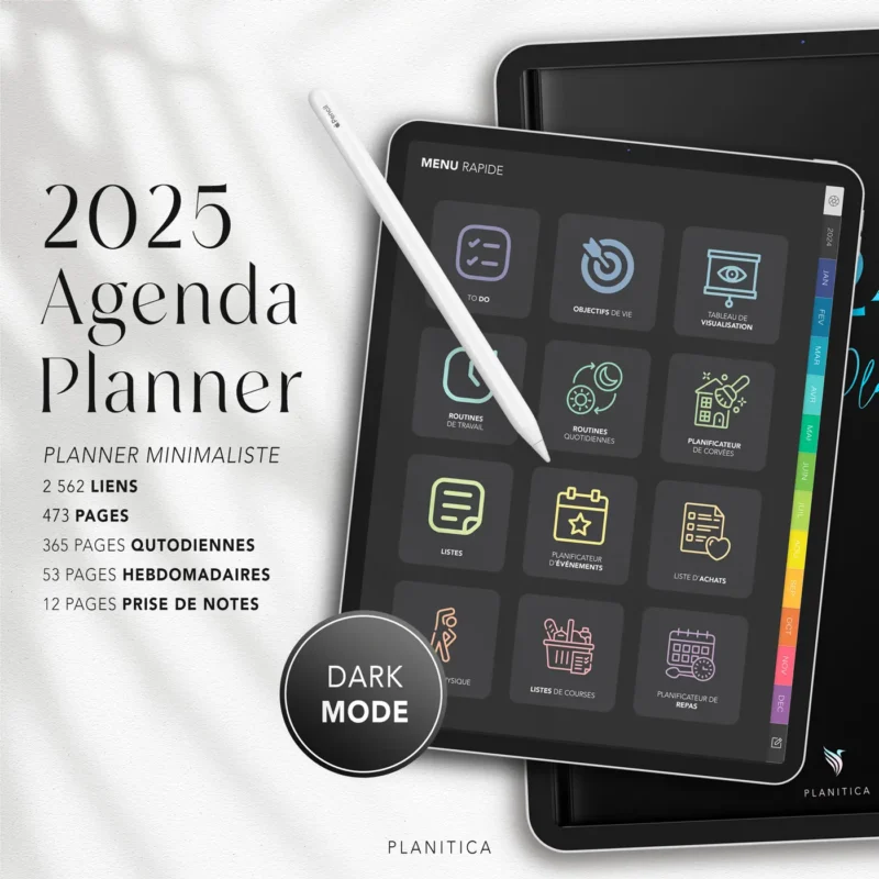 Agenda Planner Dark 2025